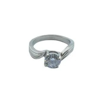 Prsten Doria Prsten z oceli stříbrný s kamínkem M200 Velikosť: 51 / 52