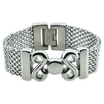 Náramek Doria Náramek z oceli stříbrný proplétaný N043