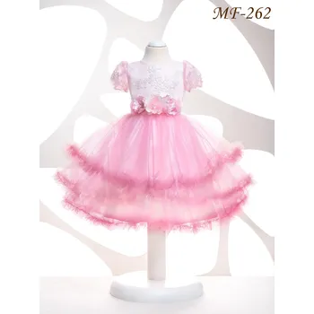 Dívčí šaty Růžové šatičky pro družičku MF-262 Barva: ivory, Vybraná velikost: velikost 68