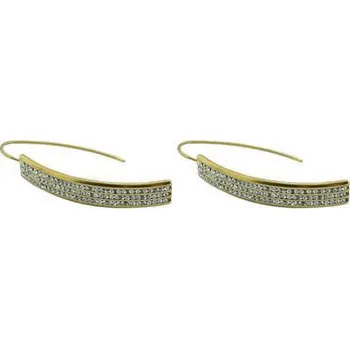 Náušnice Doria Náušnice z oceli visící zlaté s krystalky J027