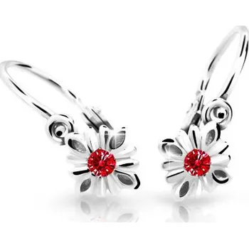 Náušnice Cutie Jewellery Dětské náušnice z bílého zlata C2261B-Ruby Dark