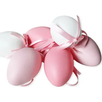 Velikonoční dekorace Vajíčka závěs pvc 6ks/6cm růžová (538687)