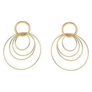 Náušnice Doria Náušnice visací kruhy z oceli zlaté J161