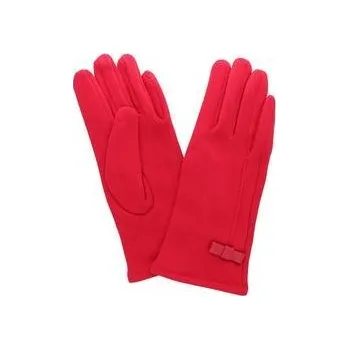 Rukavice Dámské rukavice červené s mašlí PRIUS Velikosť: M