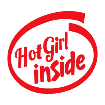 Polep vozidla SAMOLEPKA Hot girl inside (10 - červená) NA AUTO, NÁLEPKA, FÓLIE, POLEP, TUNING, VLASTNÍ TEXT, TISK, AUTOSAMOLEPKY.cz, POLEPY, OBRÁZEK, LOGO, SAMOLEPKY