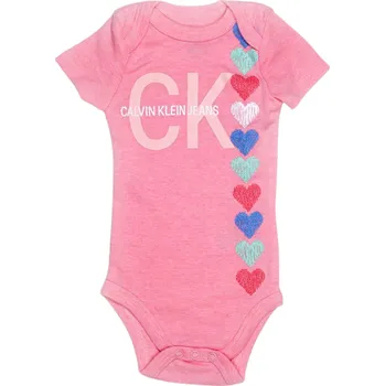 Kojenecká souprava Calvin Klein bodýčko pro holčičku Mia růžové 3 - 6 m