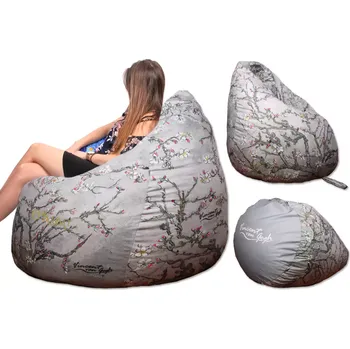 Poštovní schránka Sedaví vak V. van Gogh, Kvetoucí mandle šedý podklad - výška 125 cm, váha 6 kg