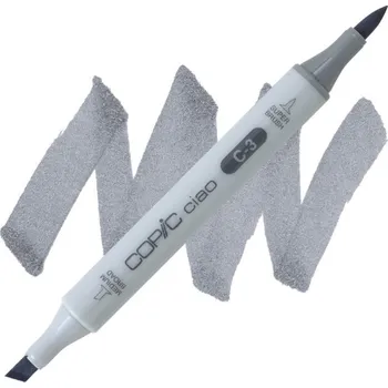 Lihová fixa COPIC Ciao oboustranná Brush & Chisel, C3 Cool gray 3