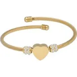 Doria Náramek zlatý z oceli se srdíčkem N005