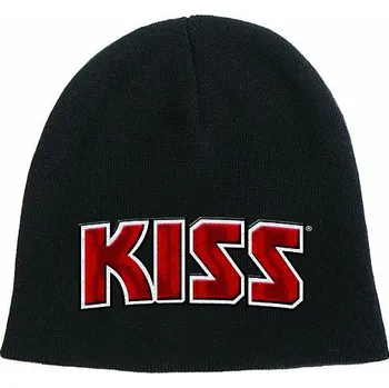 Čepice KISS zimní kulich, Red on White Logo