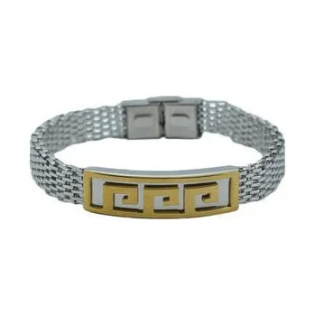 Náramek Doria Náramek z oceli s ploténkou stříbrný N236