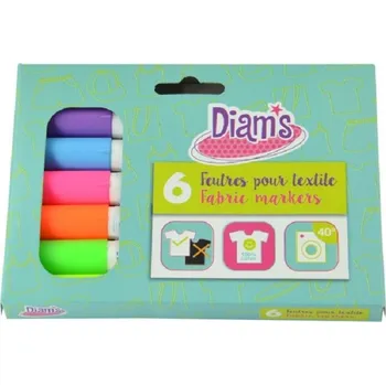 GRAPH'IT DIAM'S fixy na textil, 6ks Fluo