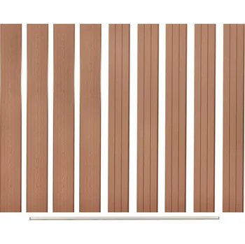 Plot vidaXL Náhradní plotové desky WPC hnědé 170 x 20,3 cm 9 ks