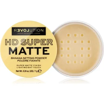 Pudr Revolution Relove HD Super Matte transparentní fixační pudr s matným efektem odstín Banana 7 g