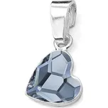NUBIS® Stříbrný přívěšek se srdcem Crystals from Swarovski® Denim Blue - NB-0205-DB