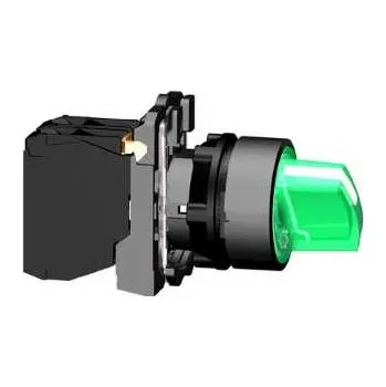 Stavebniny Schneider XB5AK123B5 Ovládač otočný prosvětlený s LED, 1 Z + 1 V, 24V - zelený