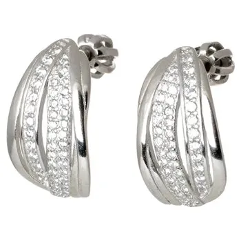 Náušnice Dámské stříbrné naušnice s čirými zirkony STNAU1089F