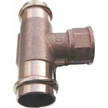 Fitinka EFFEBI - Itálie | lisovací bronzový T kus s vnitřním závitem FxFGxF, PRESS, na měď trubky - 18x1/2"x18 BP.8130