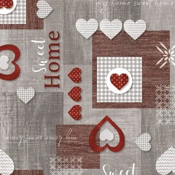 ubrus Ubrus PVC 180B Sweet Home červený návin 20 m x 140 cm