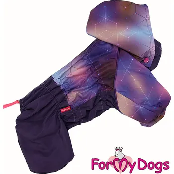 Obleček pro psa FOR MY DOGS Obleček – pláštěnka NORTHERN LIGHTS, fialová Velikost: 22/XXXL