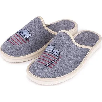 Dámské pantofle Vlnka Dámské filcové pantofle kočička velikost obuv dospělí 40