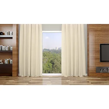 Orbytex Zatemňovací závěs hotový - žíhaný smetanový 01 Rozměry: Š/V 145x180 (1ks), Vršek závěsu: KROUŽKY