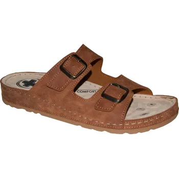 Dámská zdravotní obuv MEDI LINE zdravotní pantofle S183.002 Barva: hnědá, Velikost: 36