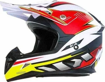 Helma na motorku Zed X1.9 bílá/černá/červená/žlutá M