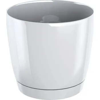 Květináč Květináč Coubi Round s miskou bílý, varianta 13,5 cm