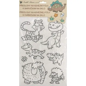 Speciální výtvarná barva Předlohy na malování na sklo s vyvýšenou konturou Dino obrázek 3
