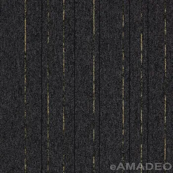 Koberec Kobercové čtverce Modulyss First Straightline 992 - černá/žlutá