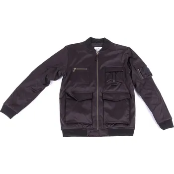 Pánská větrovka REELL bunda - Satin Bomber Black (BLACK)