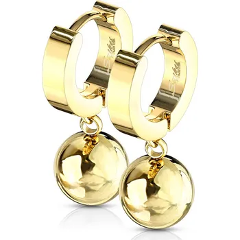 Náušnice Steel Edge Náušnice kroužky chirurgická ocel 3565 Barva: Zlatá