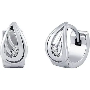 Náušnice Stříbrné náušnice kruhy LUNA se zirkony QRE621