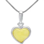 Stříbrný přívěsek SRDCE s jantarem v citrínové barvě AAJB3602MY