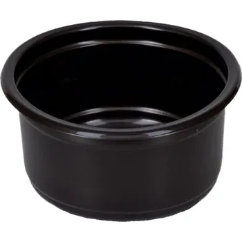 Jednorázové nádobí Plastová zatavovací miska PP na polévku 350 ml kulatá černá, 1 balení
