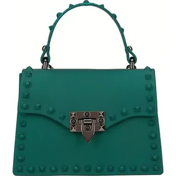 Dámská módní nýtovaná kabelka do ruky Rozměry: malá 20x7x14 cm, Barva: zelená