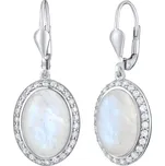 Stříbrné náušnice visací s přírodním Měsíčním kamenem