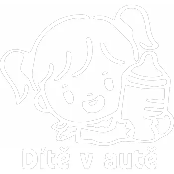 Samolepicí dekorace na vozidlo Dítě v autě lahvička samolepka na auto Černá Velikost B