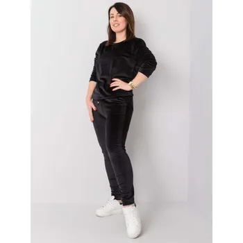 Dámský set velurový plus size JEANNE černý