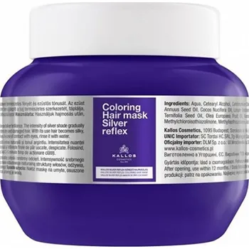 Vlasová regenerace Kallos Silver Reflex neutralizační maska pro šedivé a blond vlasy 275 ml