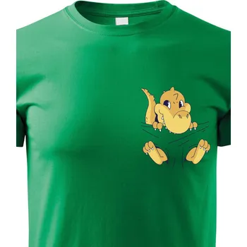 Chlapecké tričko Dětské triko Dráček v kapsičce, Barva Zelená, Velikost 158 cm/12 roků, Canvas Dětské tričko Bezvatriko.cz 1096