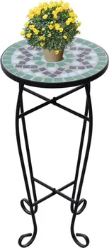 Zahradní stůl vidaXL Mozaikový odkládací stolek na květiny zelený/bílý