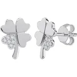 Stříbrné náušnice ČTYŘLÍSTKY se Swarovski® Zirconia MW13486S