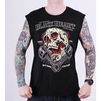 Triko bez rukávu BLACK HEART FLAME PISTON Barva: Černá, Velikost: L