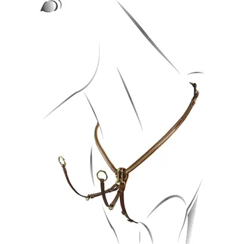 Poprsník EQUESTRO Poprsník kožený Brass Clincher Equestro, cognac FULL