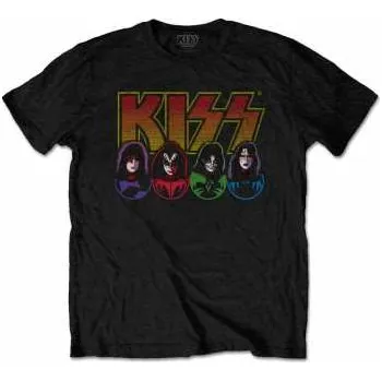 Pánské tričko Merch Kiss: Tričko Logo Kiss, Faces & Icons L