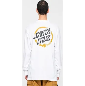 SANTA CRUZ triko - Mako Dot L S T-Shirt White (WHITE)
