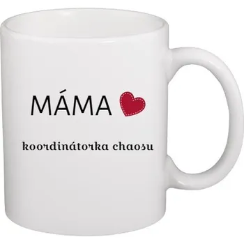 Hrnek malý bílý s potiskem MÁMA koordinátorka chaosu!