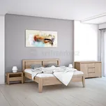 Dřevěná postel MATTEO z bukového, jasanového nebo dubového masivu výrobce světspánku.cz. Dostupná ve všech rozměrech, včetně atypických. 200x200, olej Ořech, dub